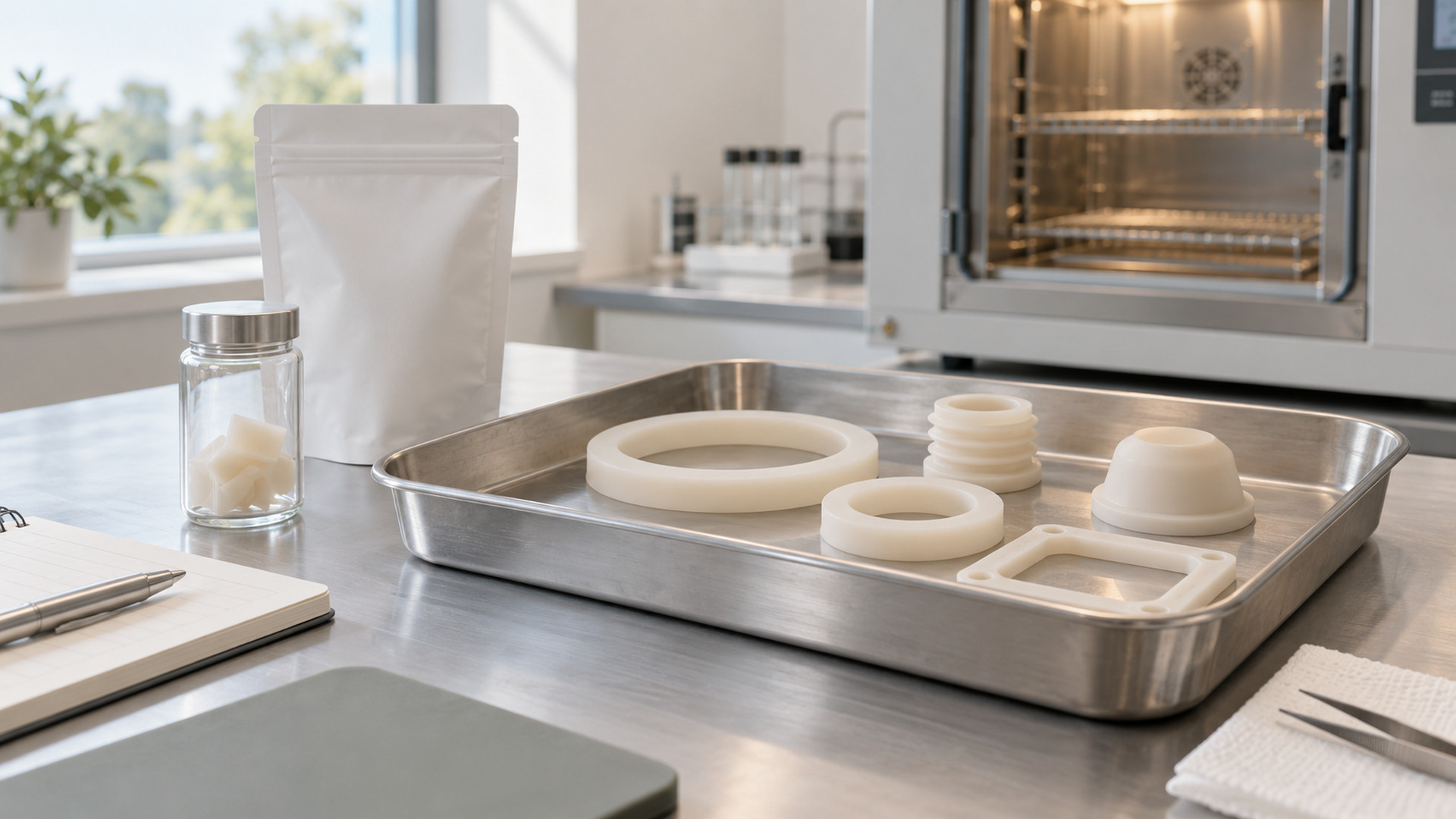 Can a material change reduce silicone odor and volatile content?