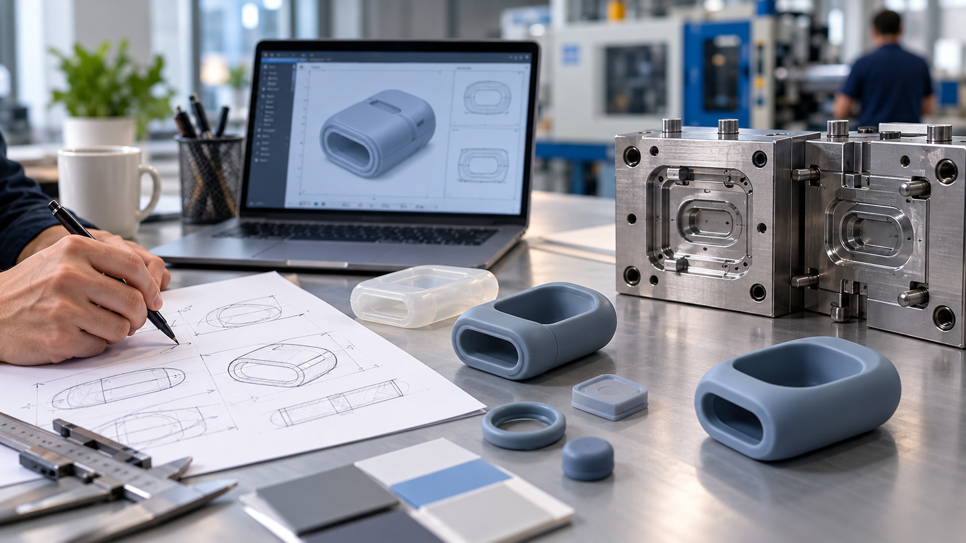 Factory sample compared against the consultancy approved master sample and drawing