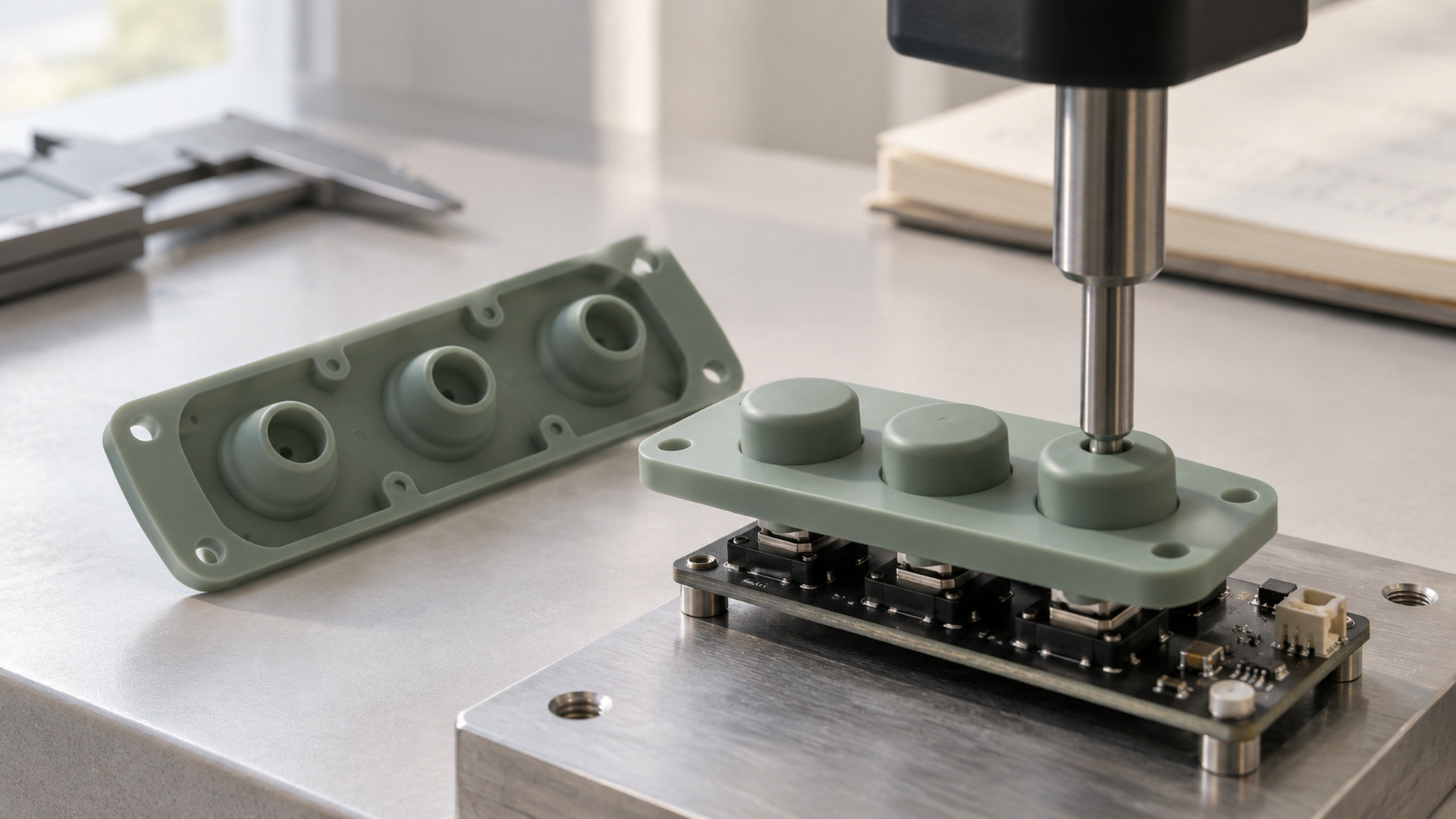 How should actuation force, travel and return be specified for silicone keypads?