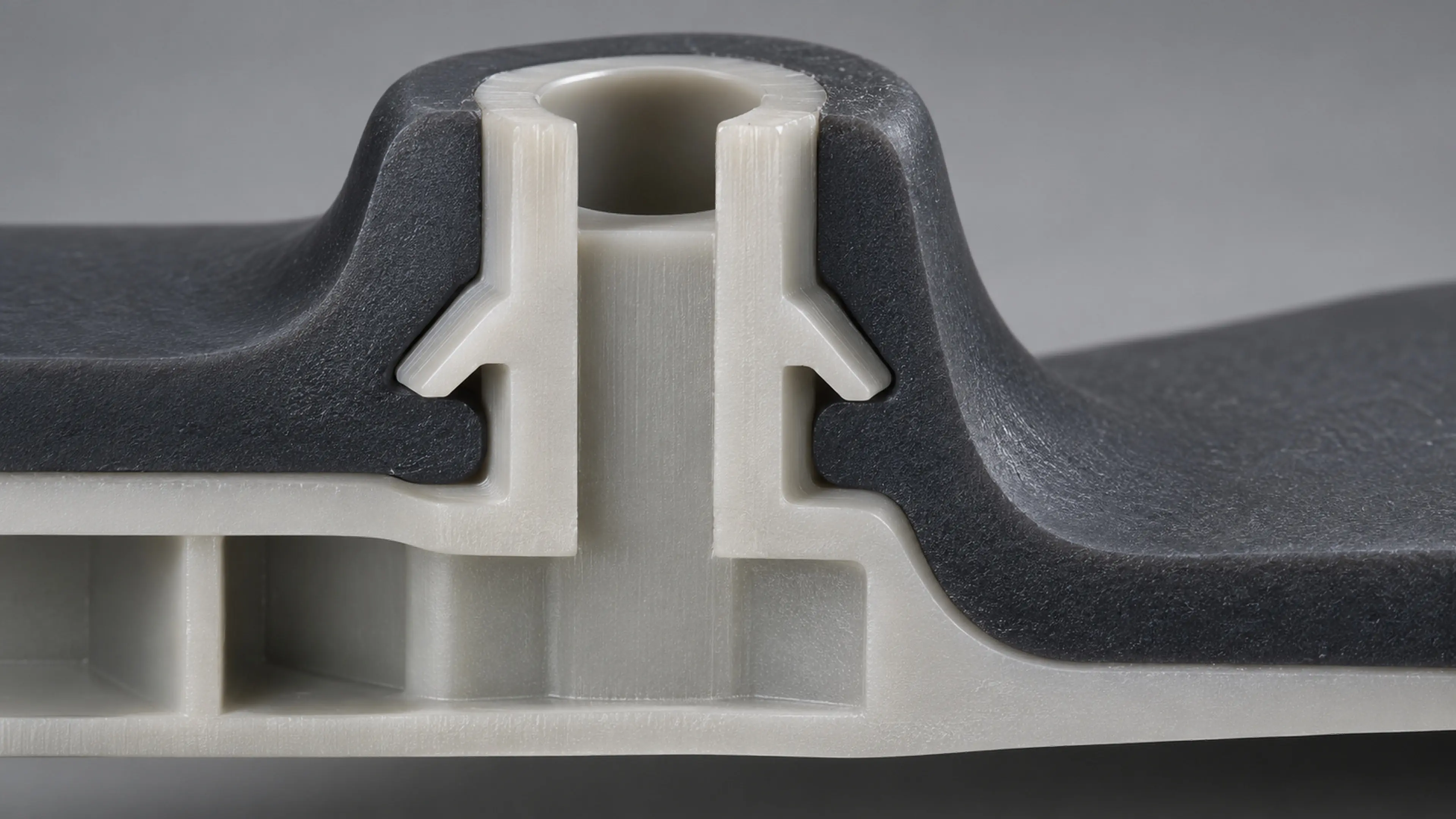 Cross-section comparison of a primer-only silicone bond versus a dovetail mechanical interlock.