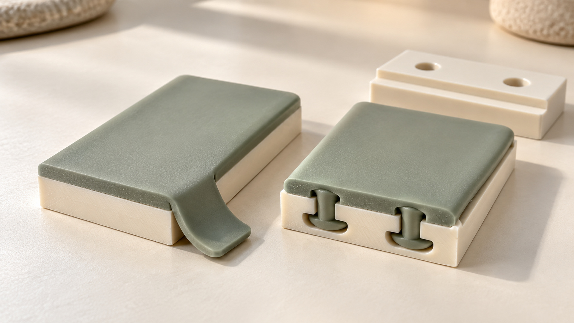 Chemical adhesion and mechanical interlock concepts for silicone overmolding onto rigid substrates