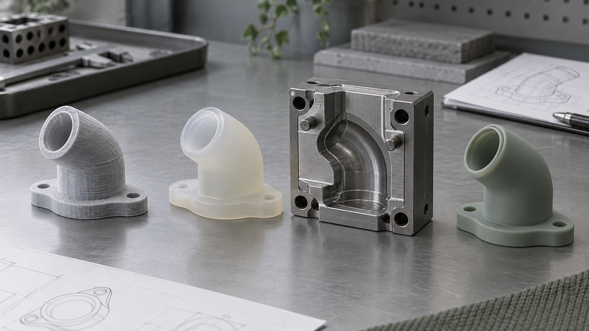 T1 silicone samples checked against a redline dimension drawing at first-article approval