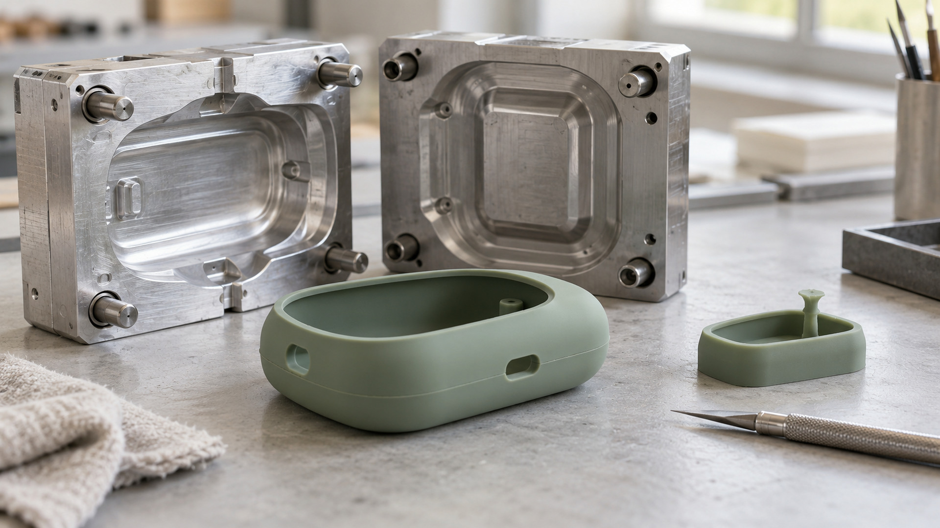 Where should parting lines and gates go to protect appearance and sealing?