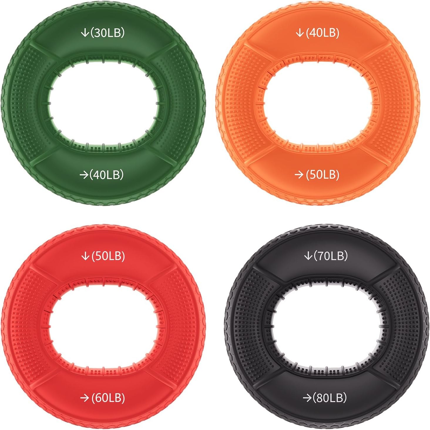 Silicone fitness grip rings and training accessories
